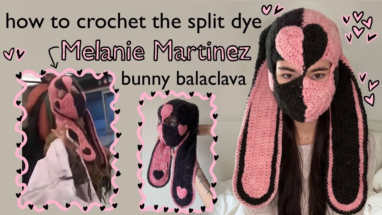 Split Dye Heart Bunny Balaclava Crochet Tutorial (worn by Melanie Martinez)