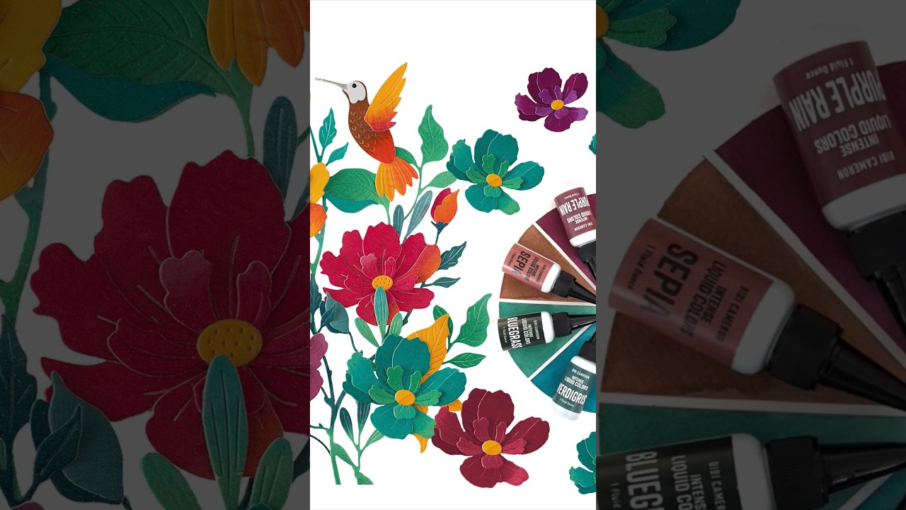 🤩 Use Bibi&rsquo;s Bohemian Regals Intense Liquid Colours to do this! #watercolor #cardmaking