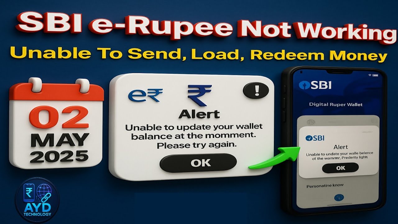 SBI e Rupee App Not Working | SBI e-Rupee Unable Wallet To Send,Load, Redeem Money