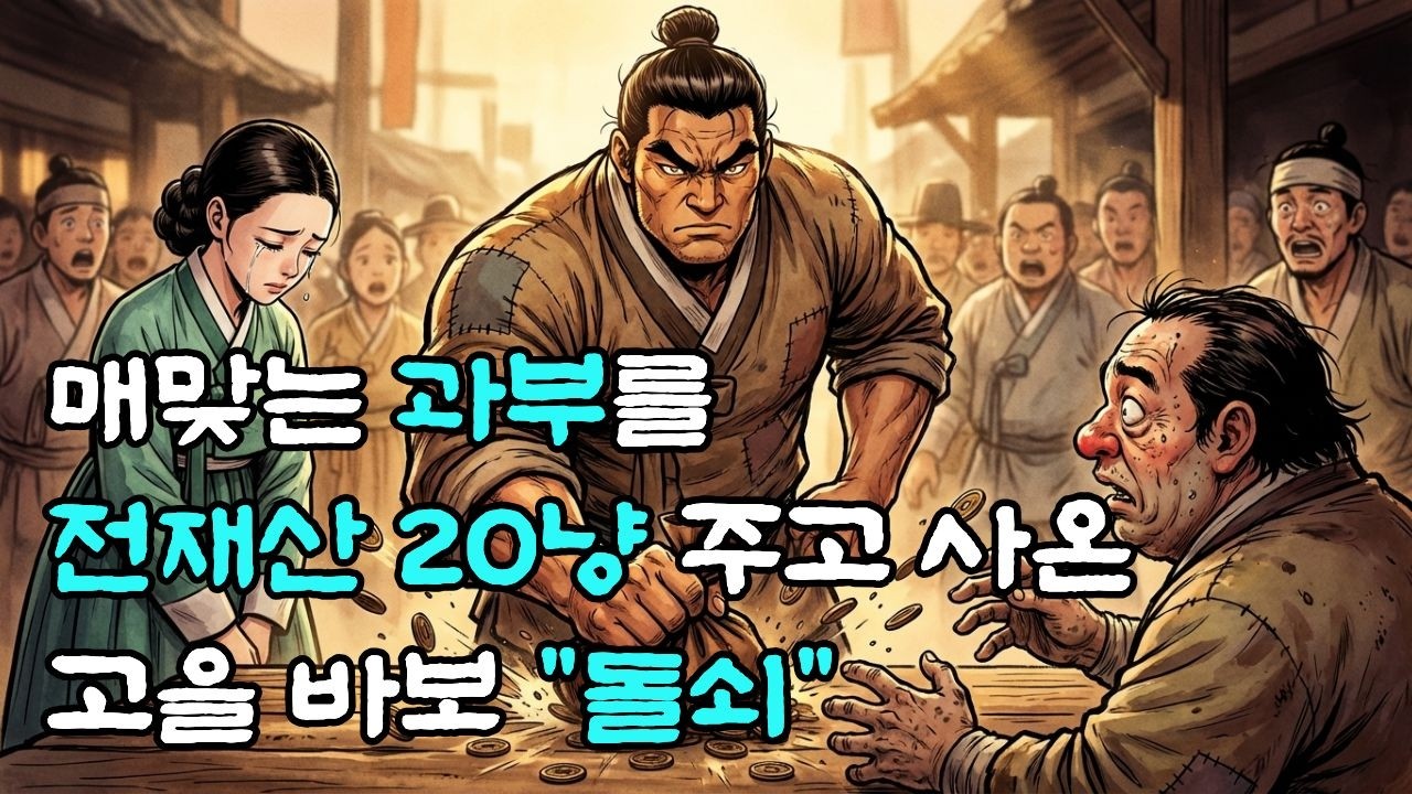 매맞는 과부를 전재산 20냥에 사온 바보돌쇠#야담#수면동화#야설#조선야담#옛날이야기