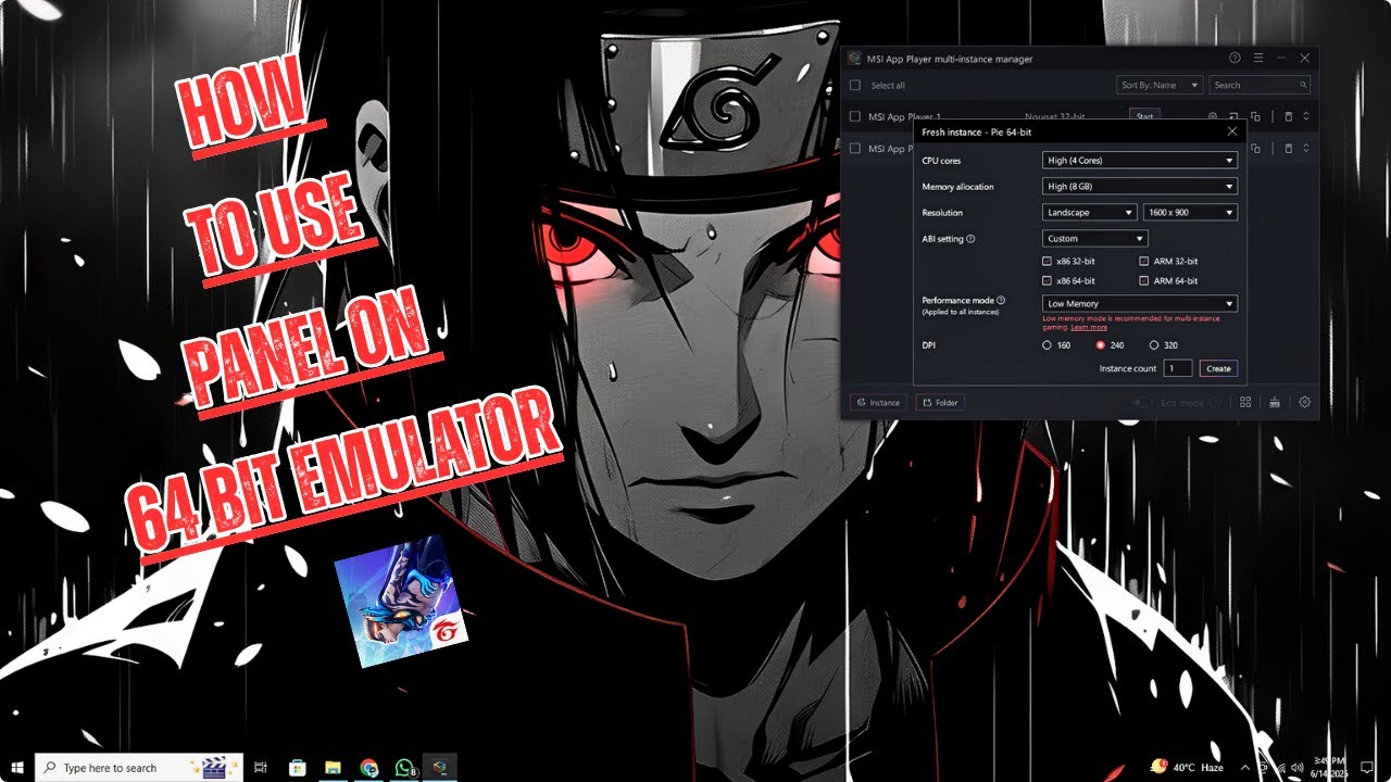 HOW TO USE FREE FIRE PANEL ON 64 BIT EMULATOR 🖤 100% WORKING 💯