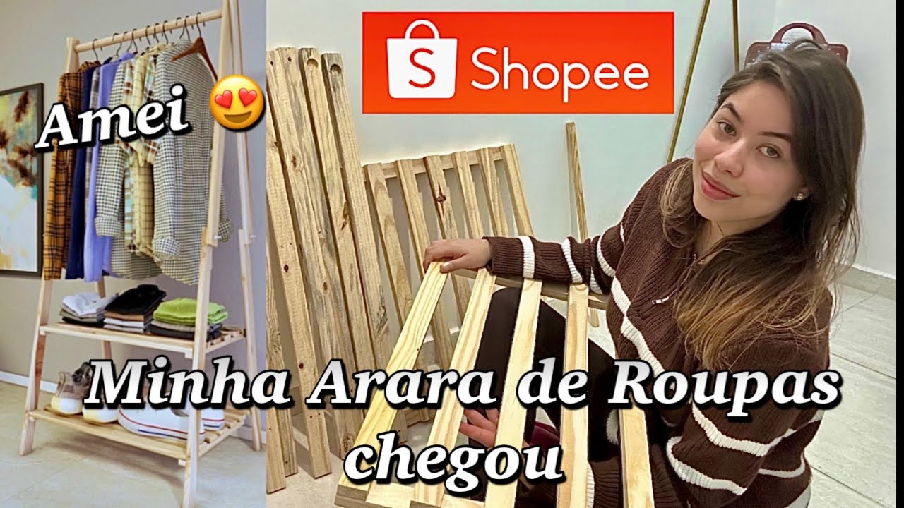 COMPRINHAS NA SHOPEE | CABIDEIRO ARARA DE CHÃO BARATO DA SHOPEE , #shopee