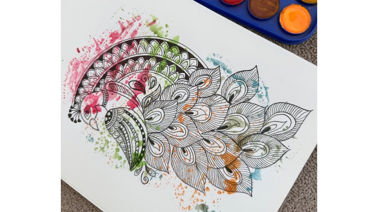 Peacock Mandala Art | Relaxing & Satisfying Drawing for Stress Relief