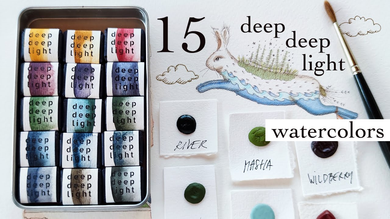Swatching 15 Deep Deep Light watercolors!❤️