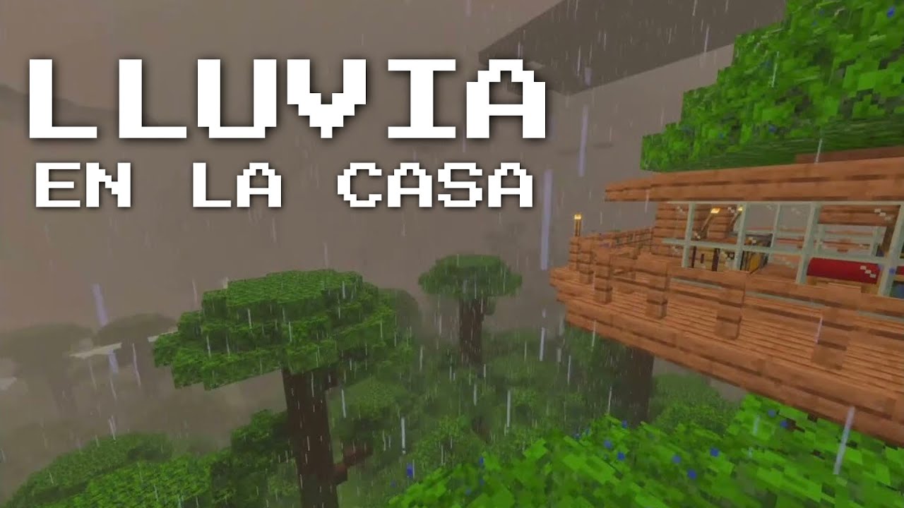 Casa del árbol: Solo sonidos de lluvia en Minecraft