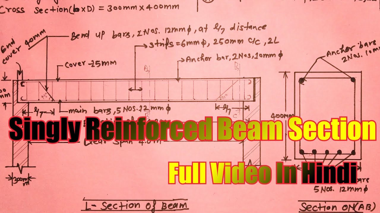 R.C.C. Drawing Part-9 ( Singly Reinforced Beam) For Diploma 2nd & 3rd year Students