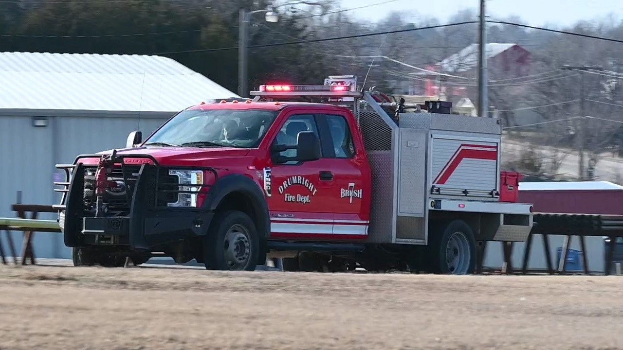 Drumright Fire Department Responding to Grass Fire with Multiple Units