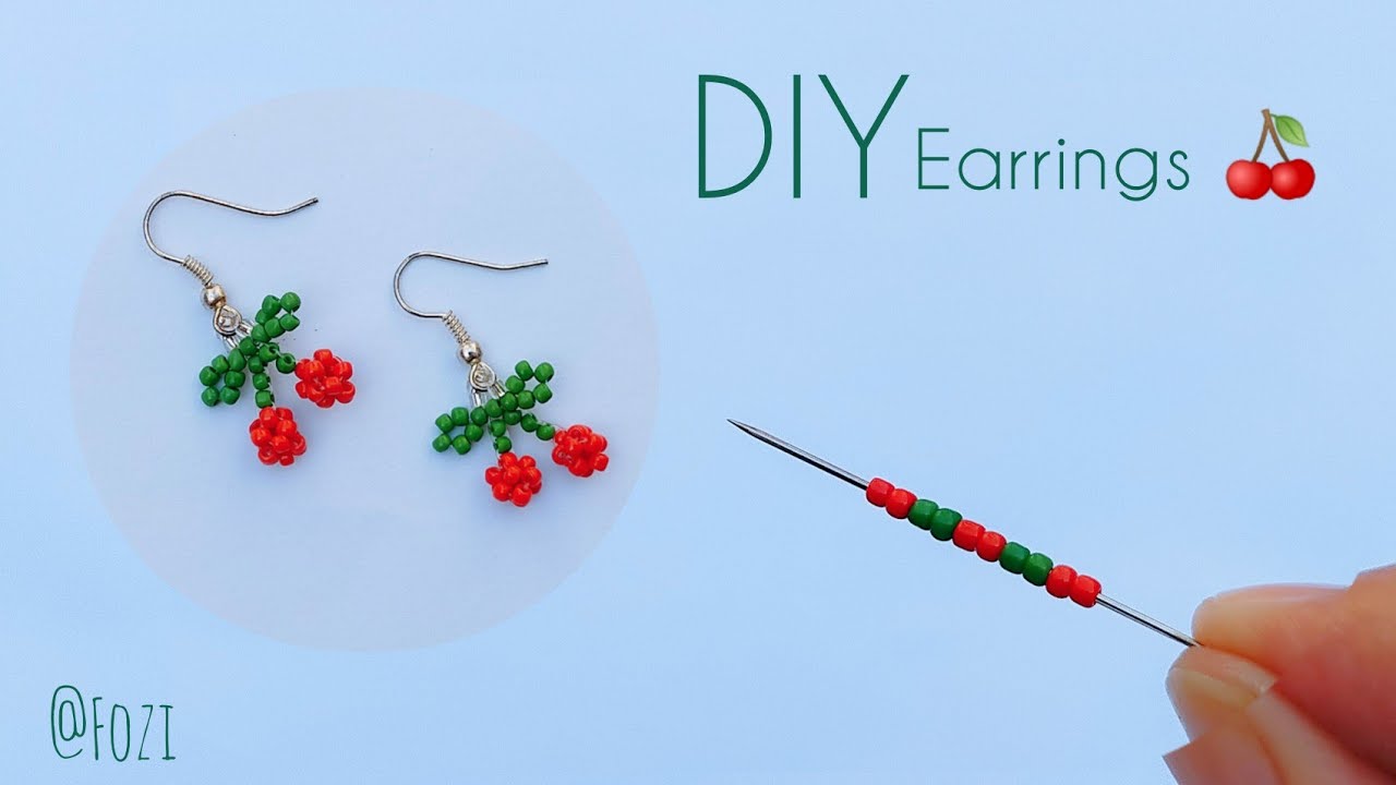 DIY Beaded Cherry Earrings Tutorial | Trendy Handmade Jewelry.
