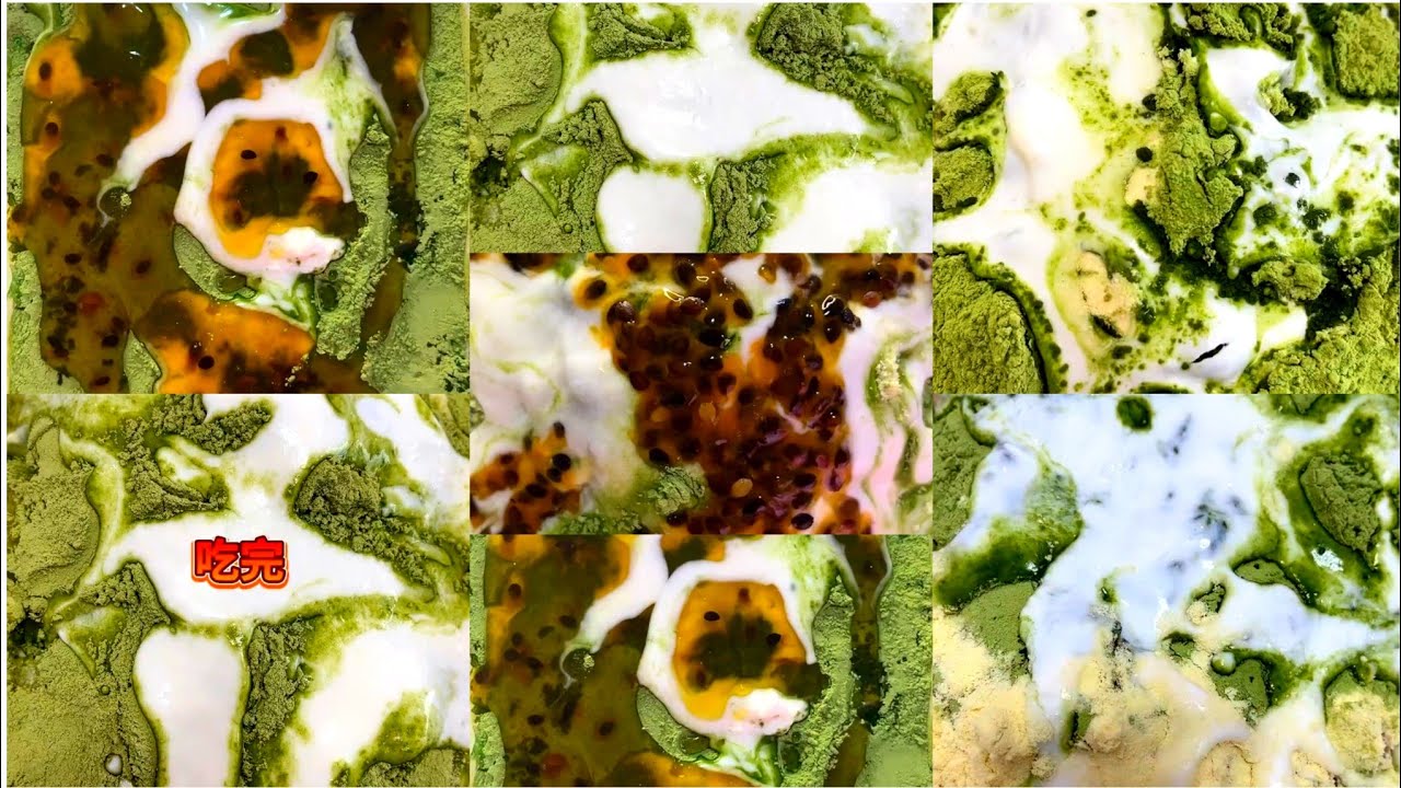Y14 ICE EATING WITH MATCHA PASSION FRUIT YOGURT MIXED EATING ASMR COLLECTION
