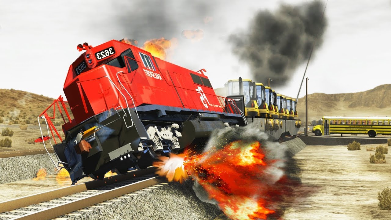 Overheated Brakes Freight Trains High-Speed Accidents ✅ BEAMNG.Drive STREAM