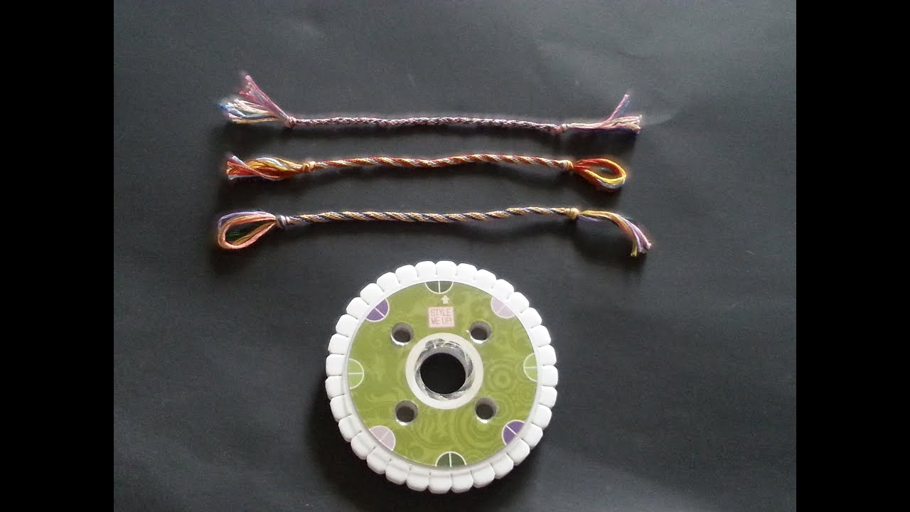 Friendship Bracelet Wheel Stripes/Twisted Bracelet Tutorial