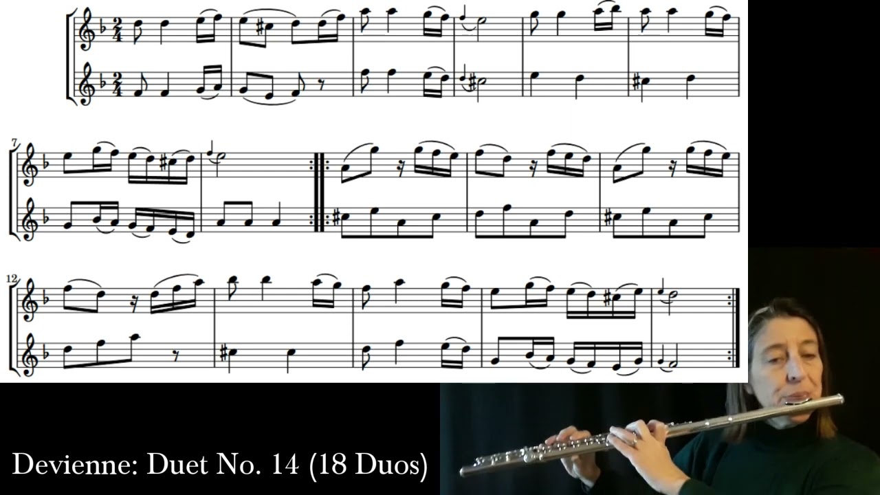 Devienne: Duet No. 14 (Play Along) in Dm