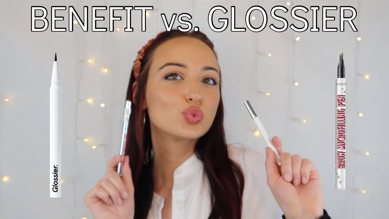 BENEFIT BROW MICROFILLING PEN vs. GLOSSIER BROW FLICK! | EYEBROW PEN REVIEW AND DEMO