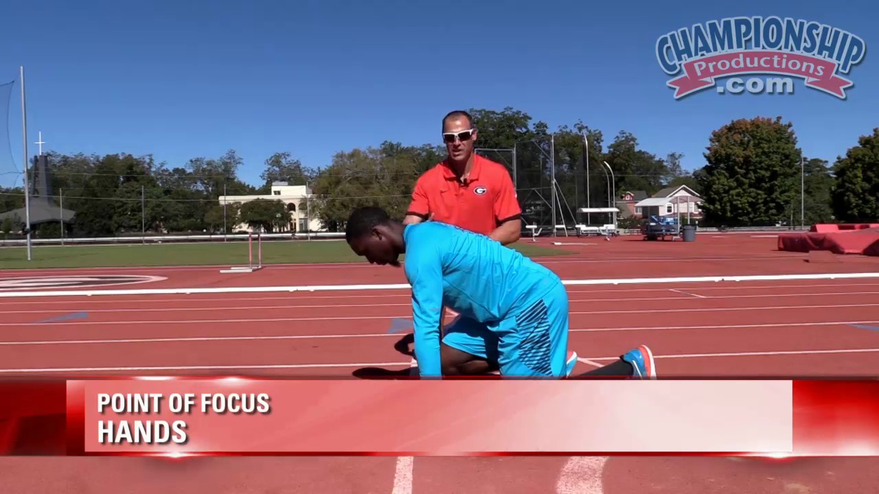Four Point Start & Triple Extension Out of the Block for Sprinters!