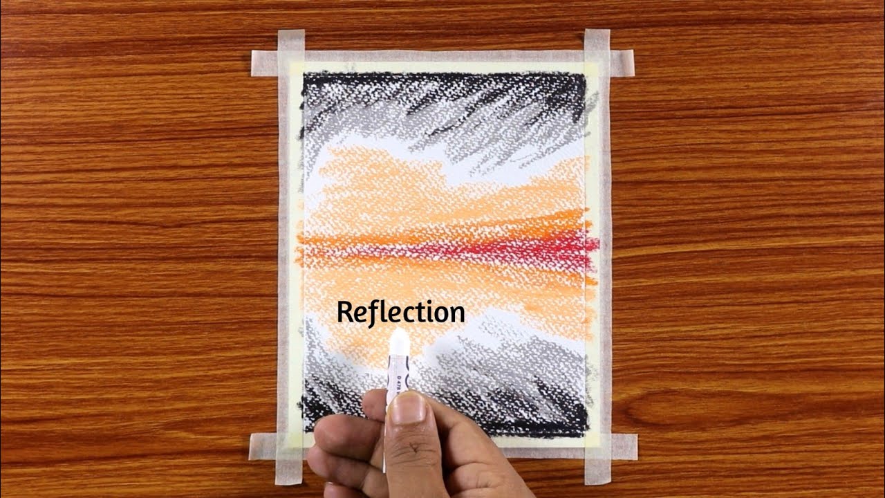 Beautiful Reflection Scenery / Drawing with Oil Pastels / Step by Step