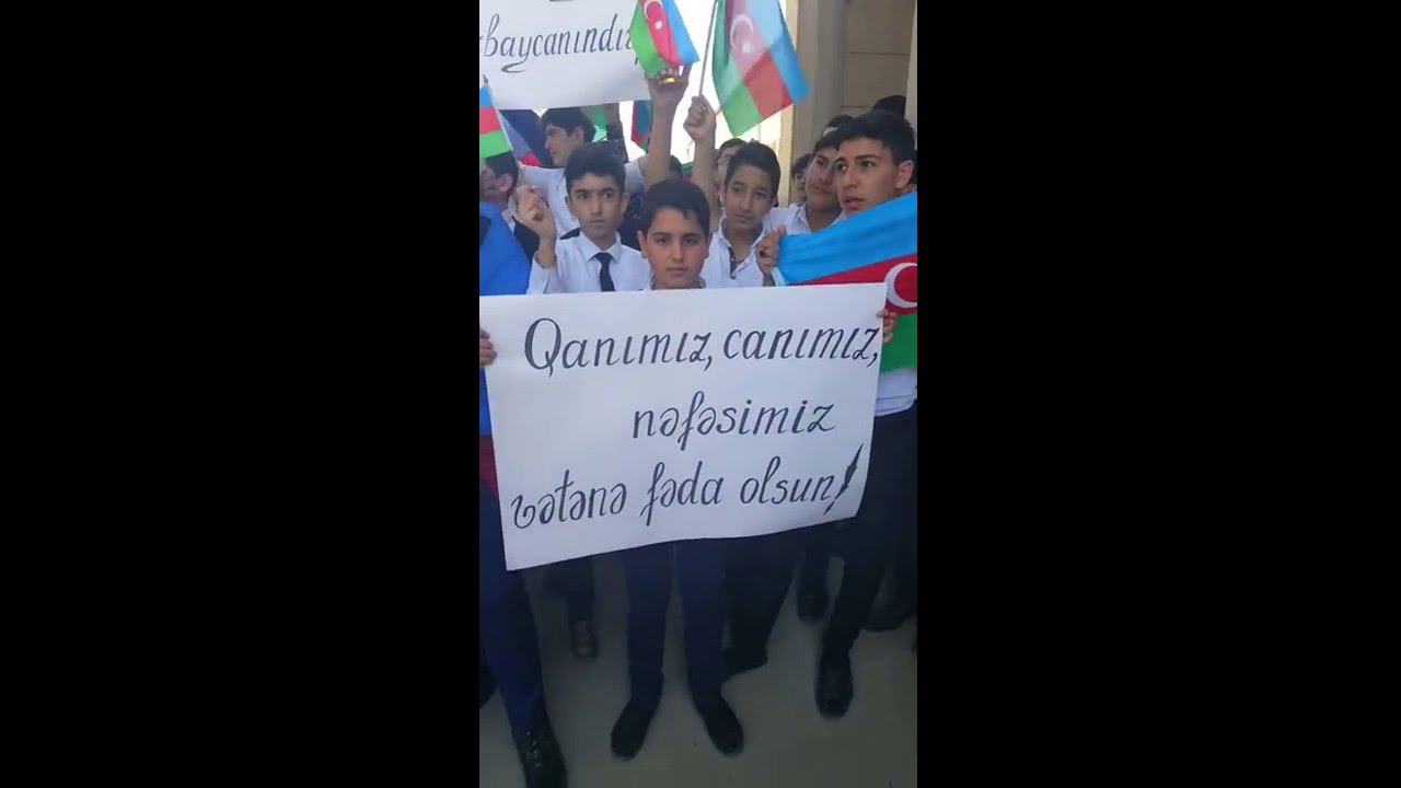 108 nömrəli tam orta məktəb şagirdlərinin Milli Orduya dəstək  yürüyüşü
