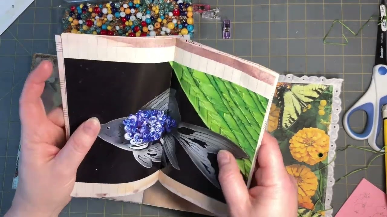 Binding signatures adding beads to the spine plus a Junk Journal flip through 