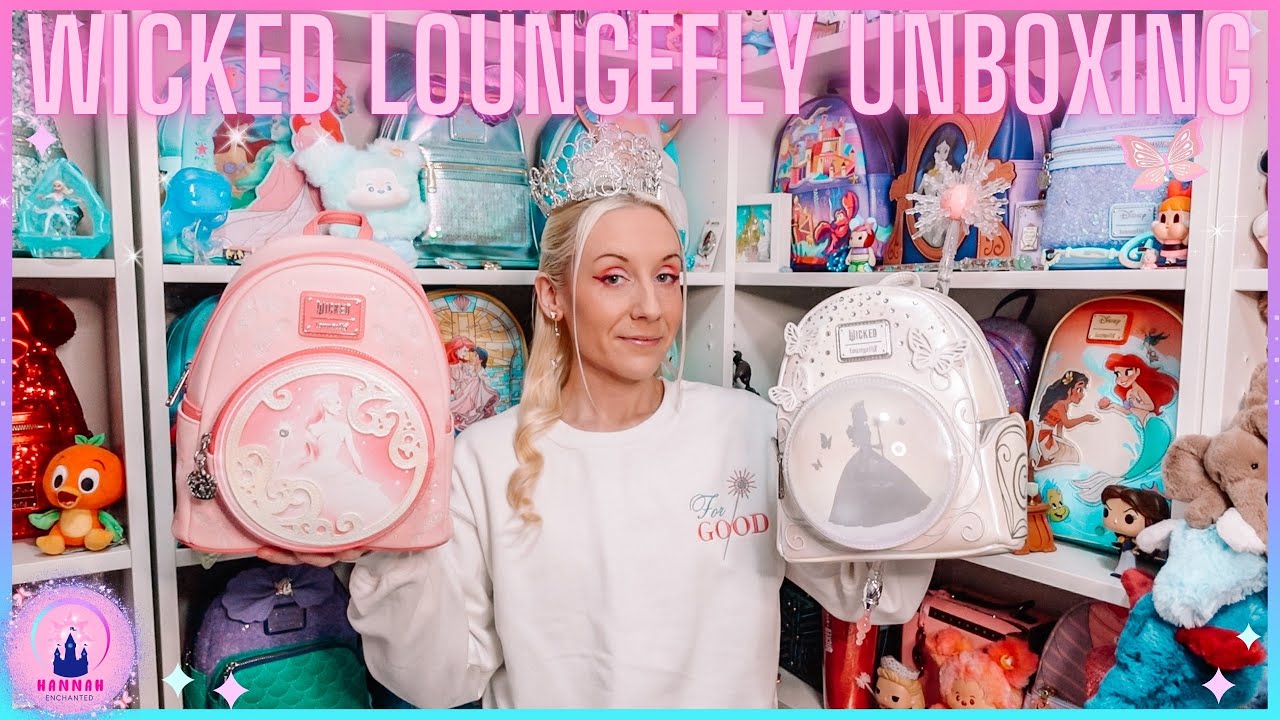 Распаковка мини-рюкзака Loungefly Glinda Bubble Pink от Wicked (видеообзор покупок, январь 2026) ...