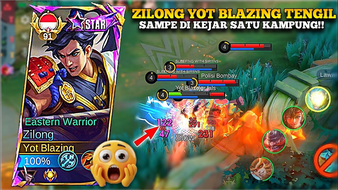 ZILONG YOT BLAZING TENGIL SAMPE DI KEJAR SATU KAMPUNG!!😱MLBB