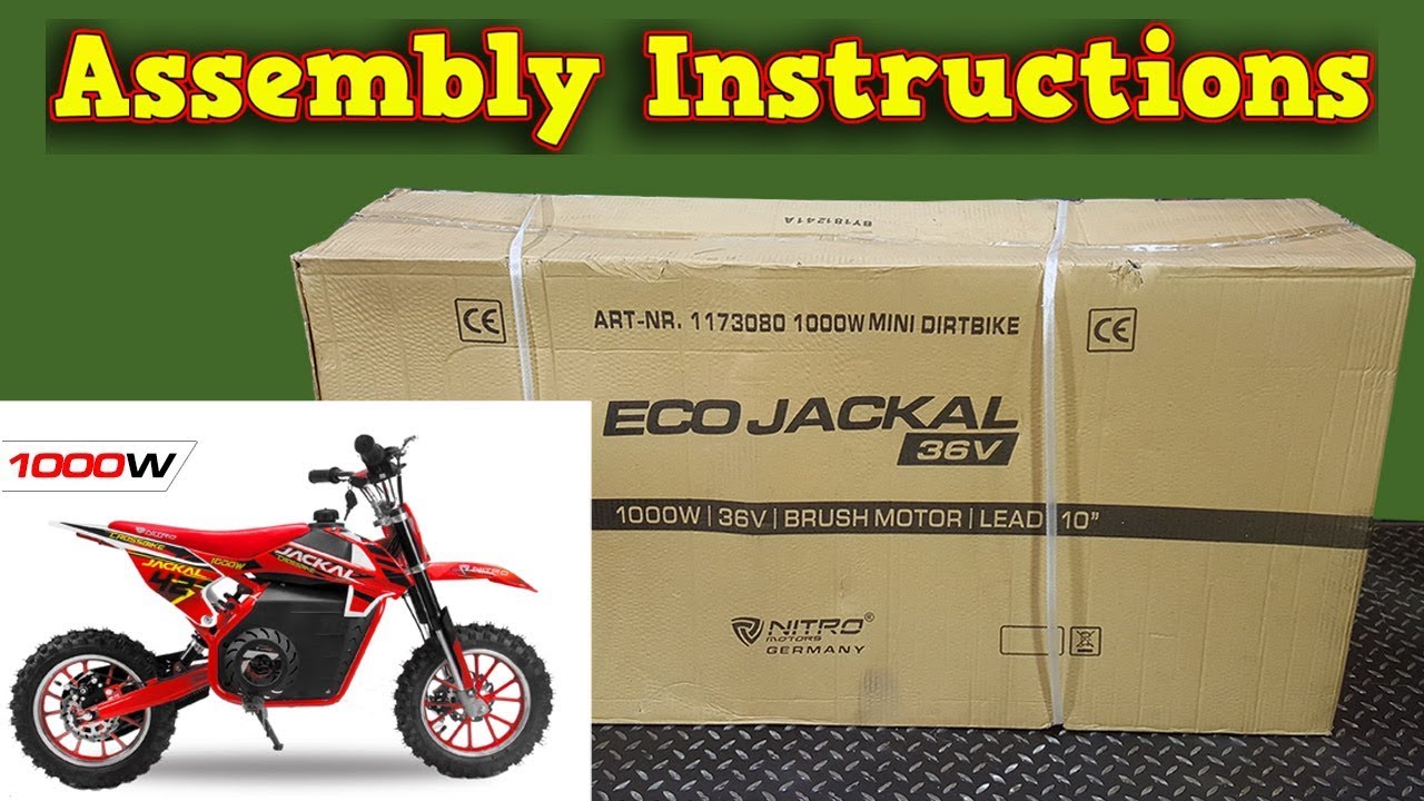 Видео с инструкциями по монтажу Jackal Electric Cross Bike 1000W 36V от...
