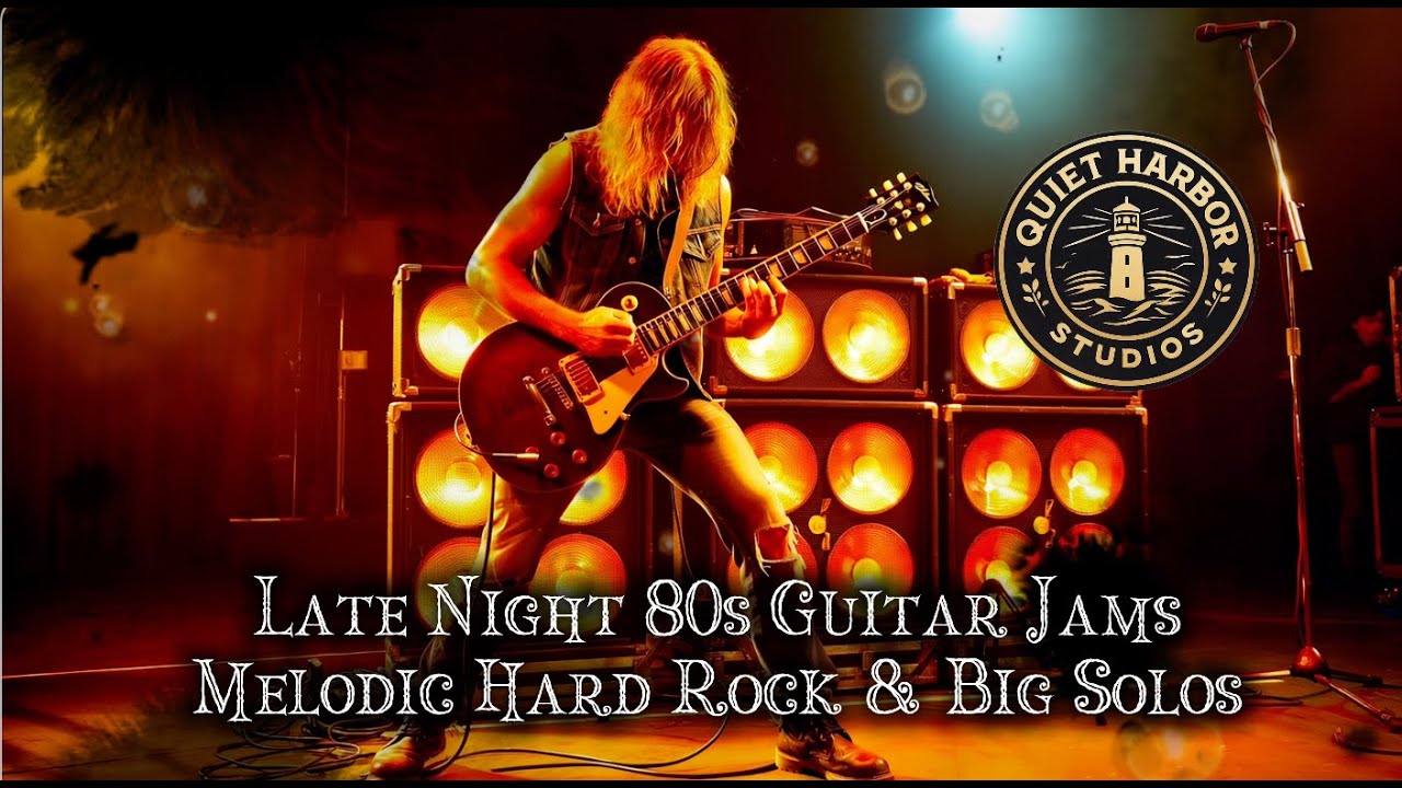 Late Night 80s Guitar Jams | Melodic Hard Rock & Big Solos | 80 Min | 4K