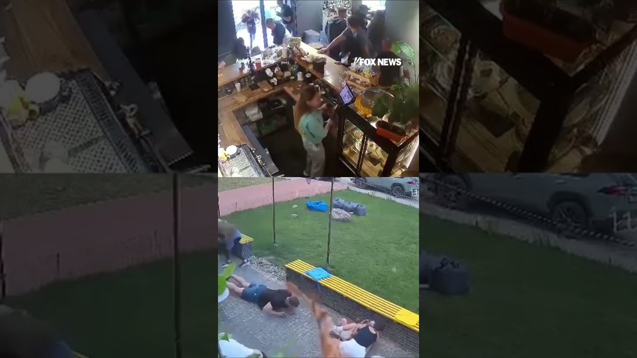 Russian airstrike sends civilians RUNNING FOR THEIR LIVES in Ukraine #shorts #us #news #Ukraine