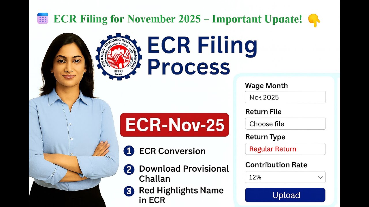 📁PF ECR Return Nov 2025🔴 Red Name Issue Fix 📥 Downlaod Provisional Challan #ECRFiling#EPF#ECRReturn