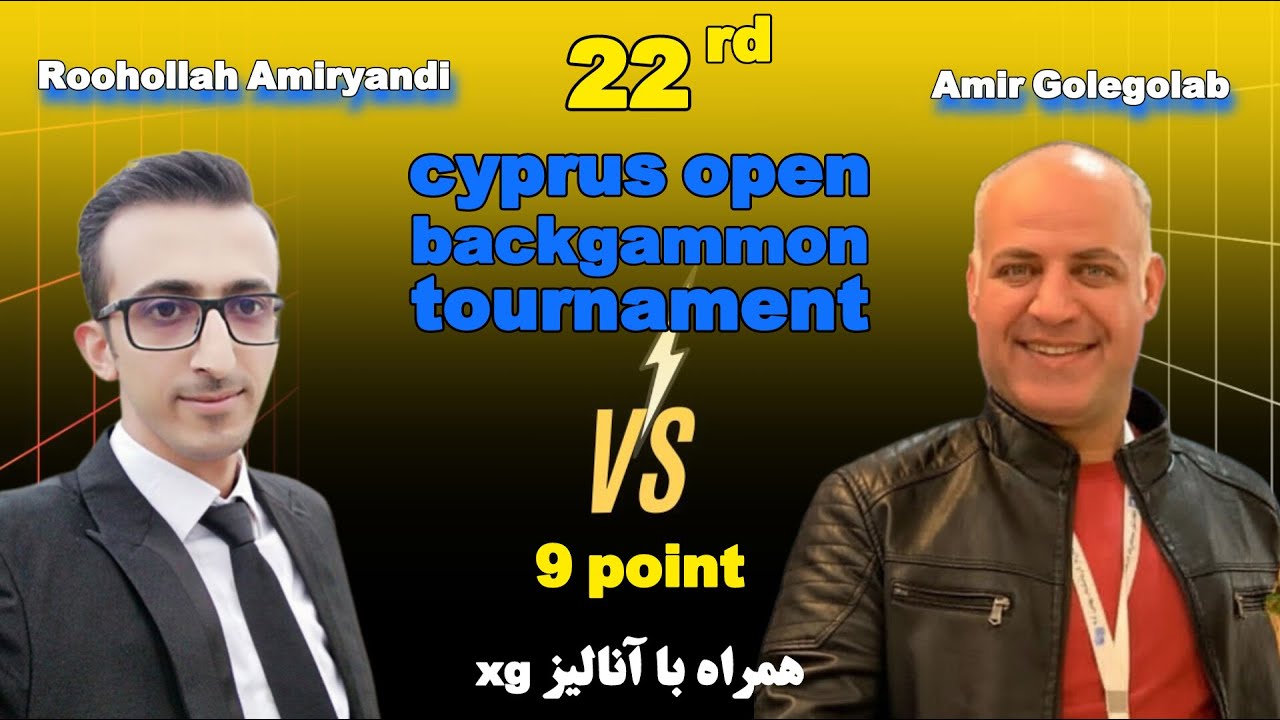Amir Golegolab vs Roohollah Amiriandy R7 cyprus open2024 #backgammon #تخته_نرد AHMAD.BACKGAMMON