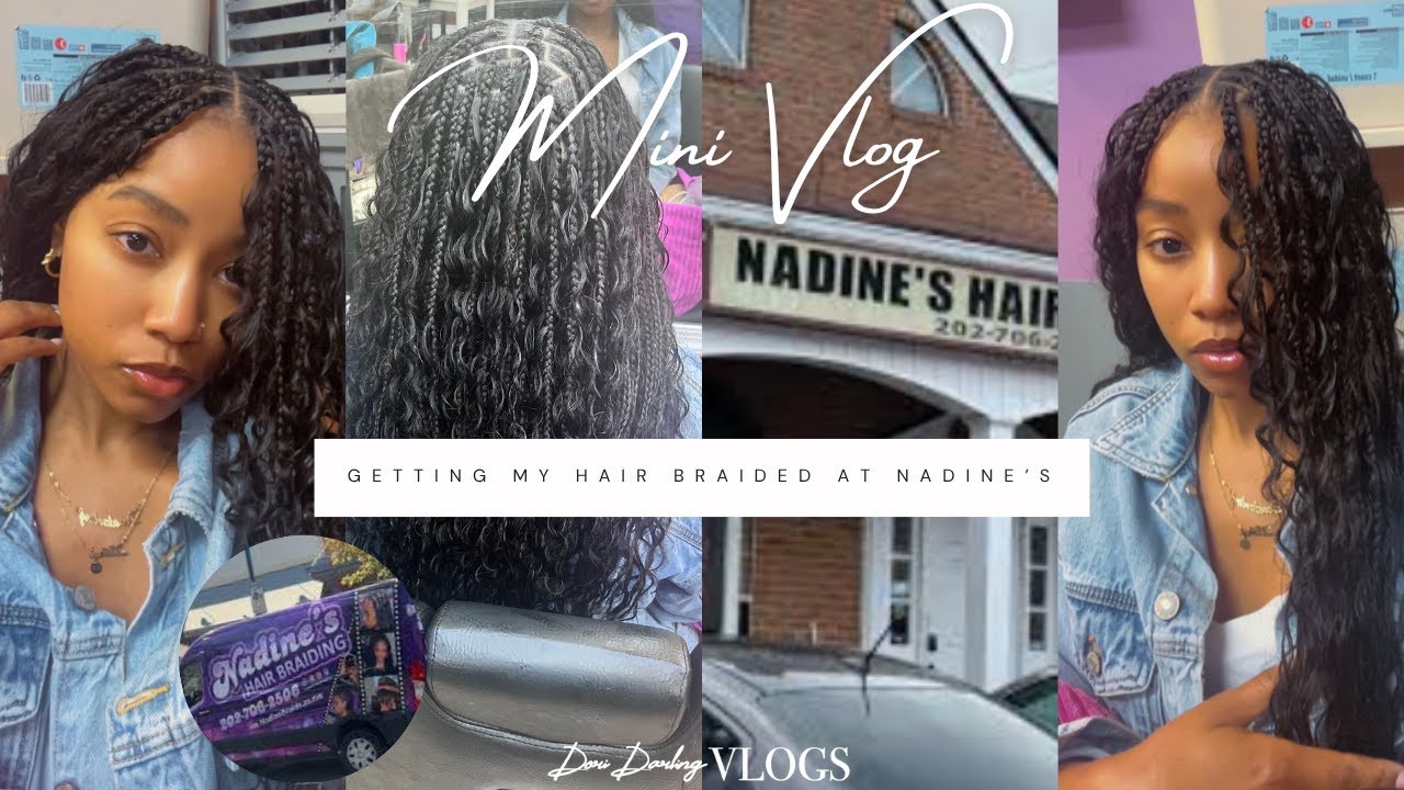 Mini Vlog | Boho Knotless Braids at Nadine's Hair Braiding