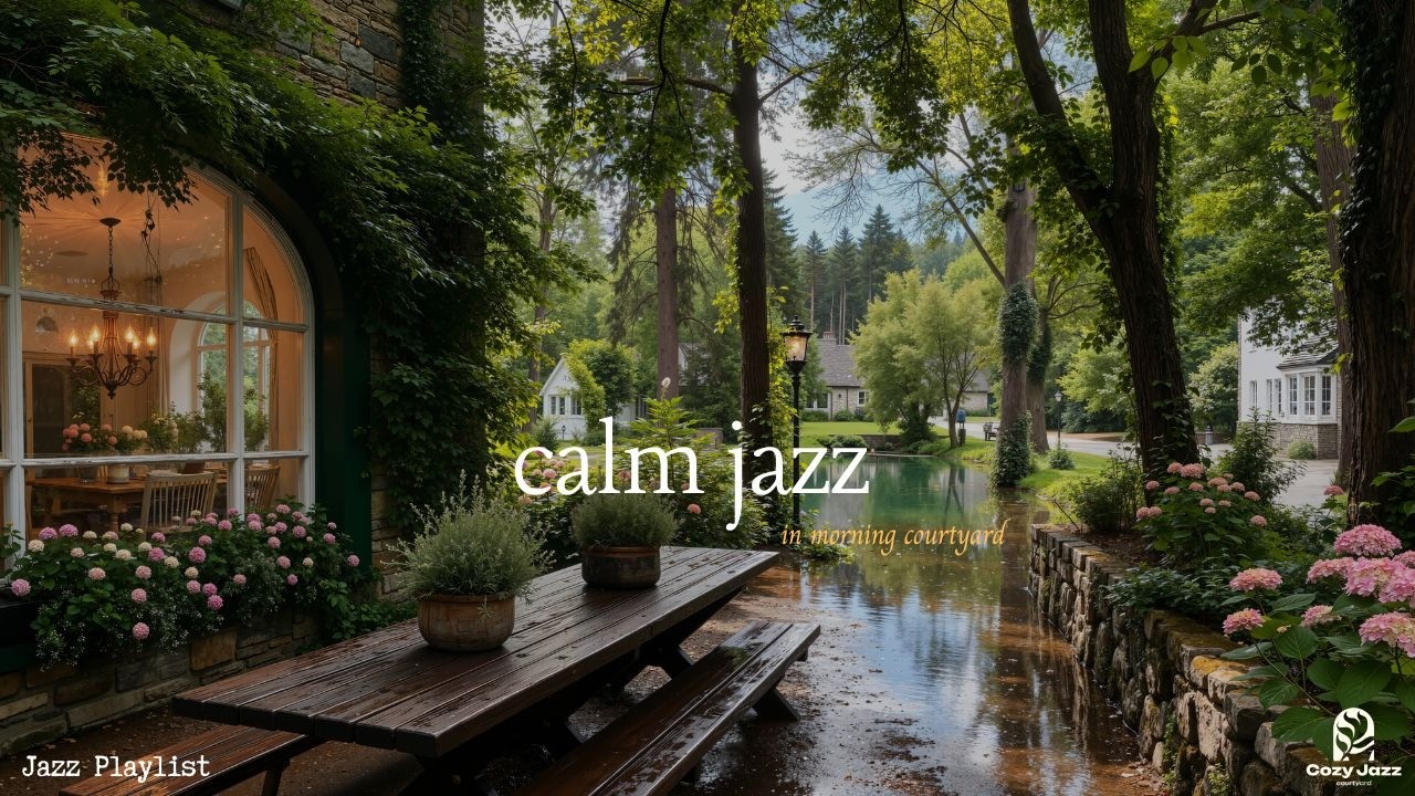 Calm Spring Jazz & Riverside Caf&eacute; | Gentle Nature Therapy & Quiet Jazz Ambience For Deep Calm Relax