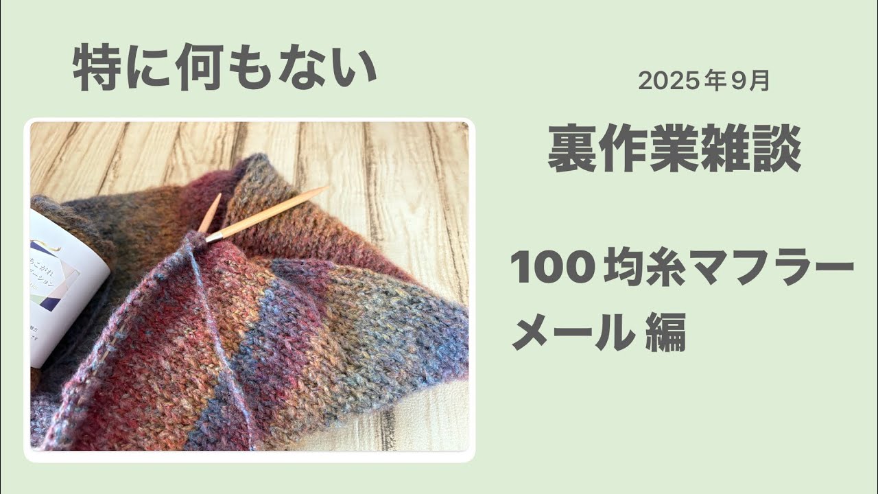 【Seriaの毛糸】「メール」マフラーを編みながらお喋り。自分自身が楽しむための動画です。