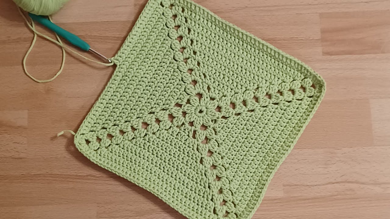 Einfaches Granny Square häkeln.  Für Anfänger.  Kann beliebig groß gemacht werden.