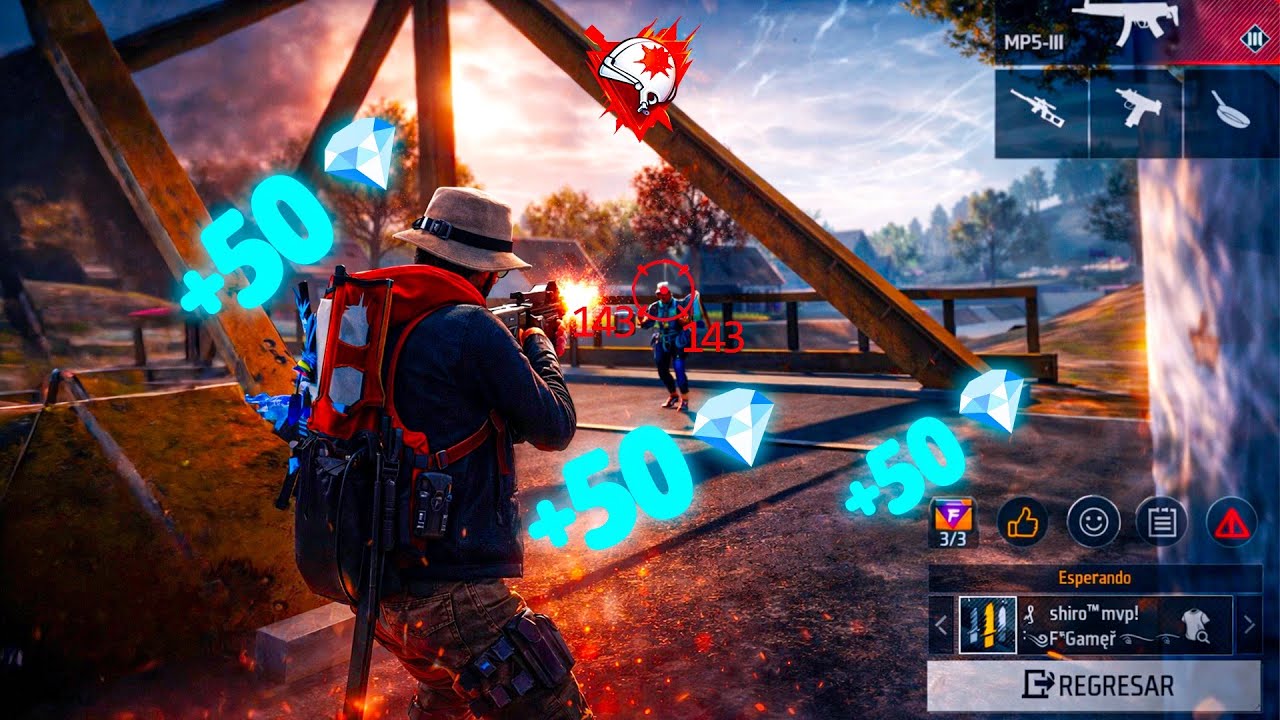 Le dimos 50 DIAMANTES por KILL a un seguidor en Free Fire 😱