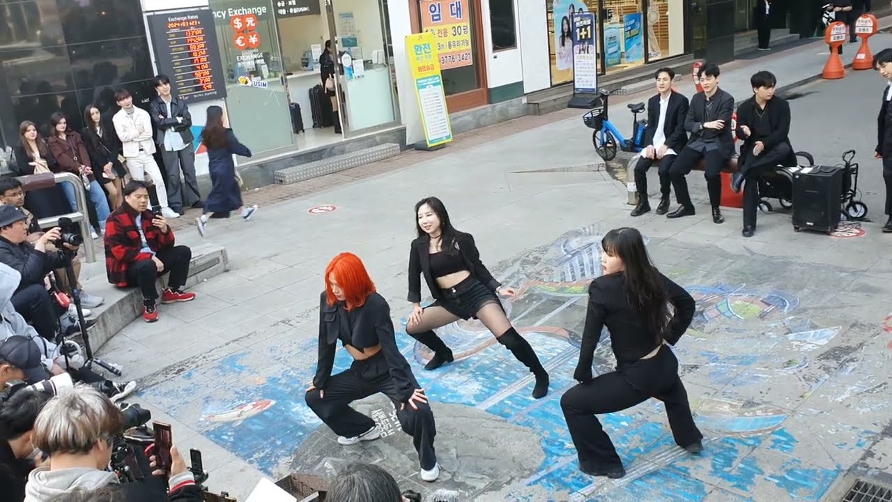 [STREET ARTIST] HAF. WITH NEW MEMBERS. INTERACTIVE FIRST-TIME GANGNAM BUSKING. 240323.
