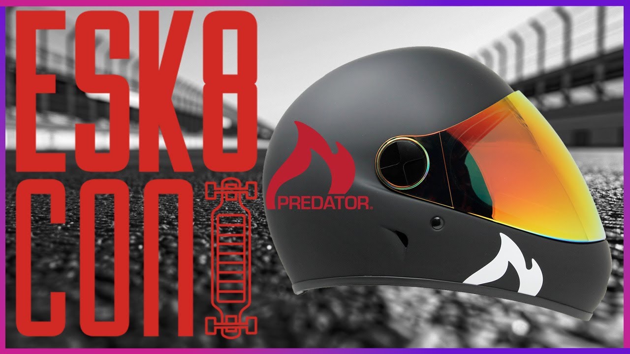 Predator Helmets Booth At ESK8CON. DH6-X Air and Full Face E-Skate Downhill Helmets. Ultra Light.