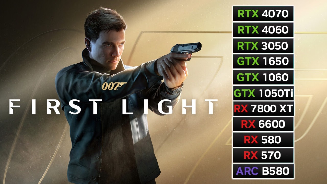 11 GPUs | 007 First Light | RX 7800 XT, RX 6600, RX 580, RTX 4070, RTX 4060, RTX 3050, GTX 1650...