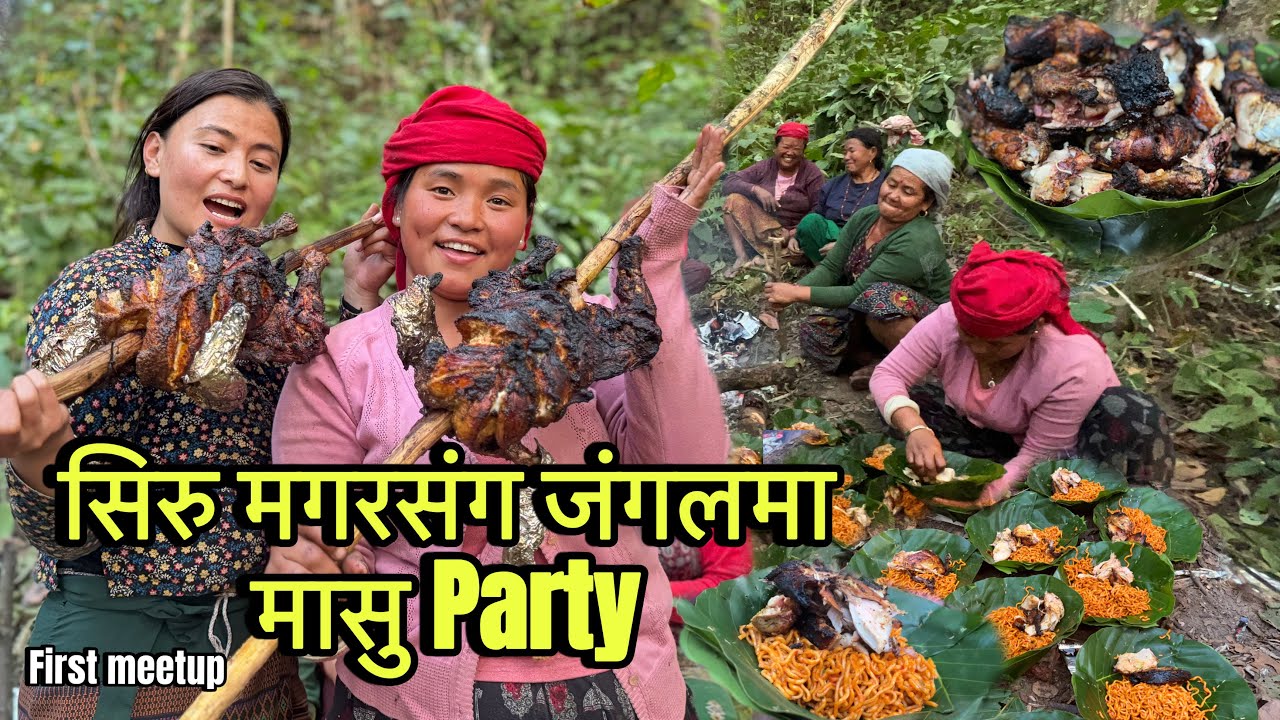 सिरु थापामगरसंग पहिलो भेटघाट जंगलमा मासु पोलेर party।आमाटोलिले हसाएर मार्यो @siruthapamagarvlogs