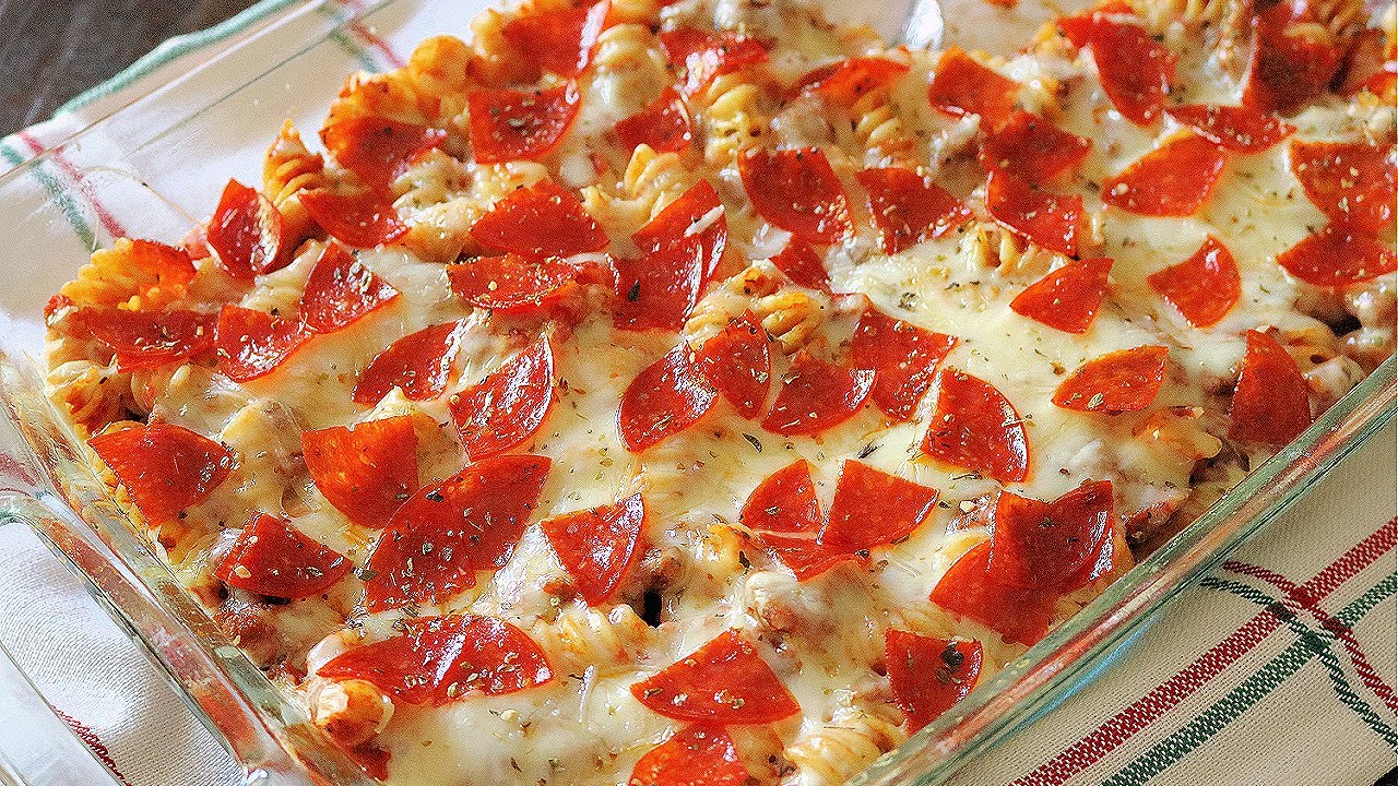 Запеканка с пепперони и пиццей (легкая запеканка из пасты и пиццы)