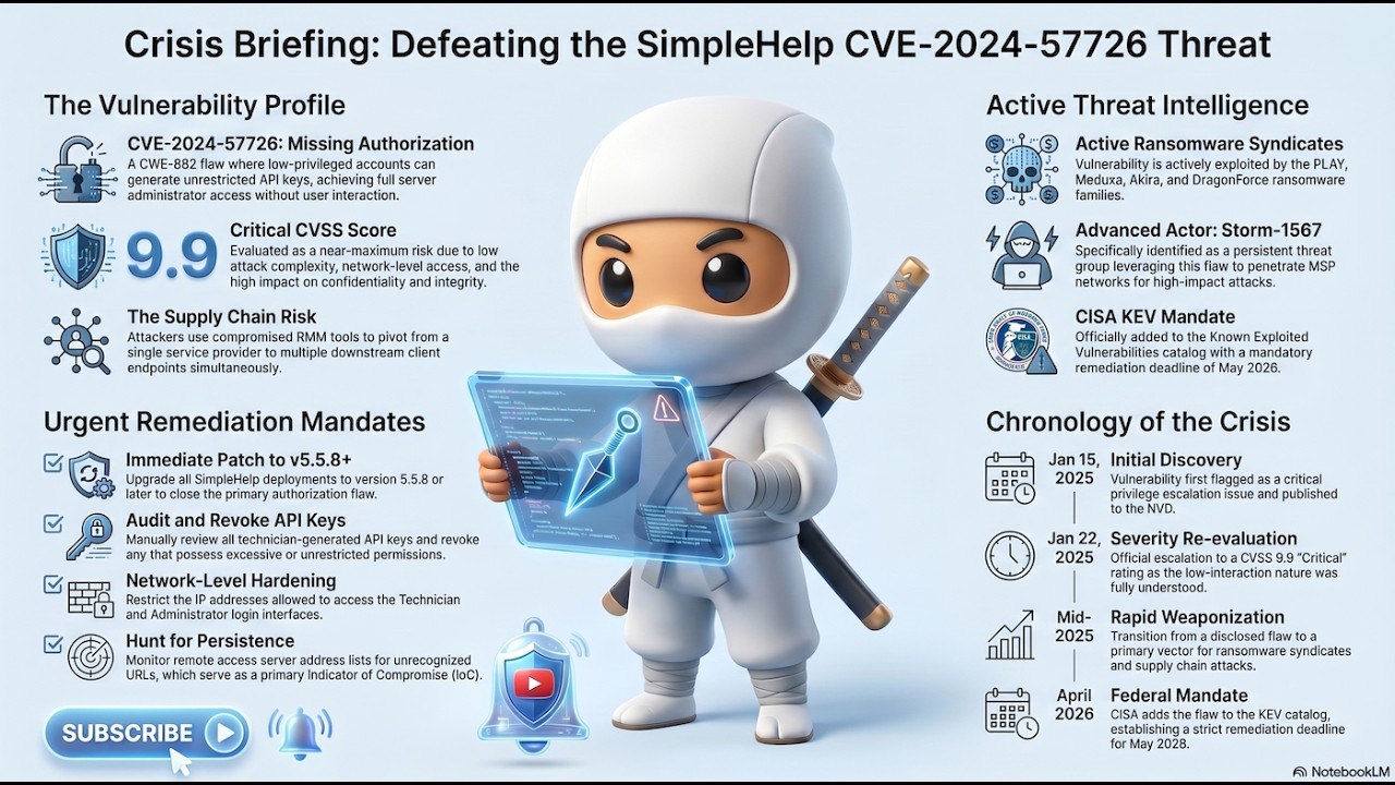URGENT ADVISORY:The CVSS 9.9 SimpleHelp Flaw Fueling Ransomware Chains CVE-2024-57726 #cybersecurity