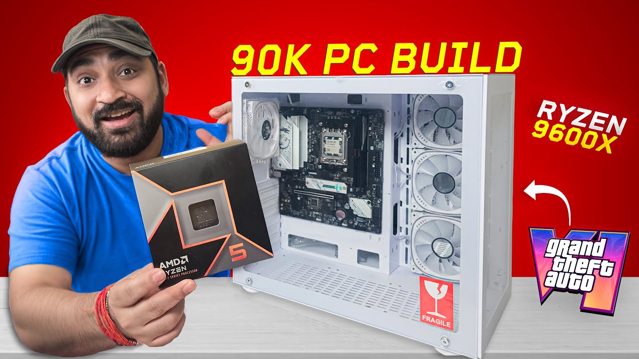 Gaming PC Build Ryzen 5 9600X RTX 5060 in Rs.90K - Better Than i5 14400F  ?