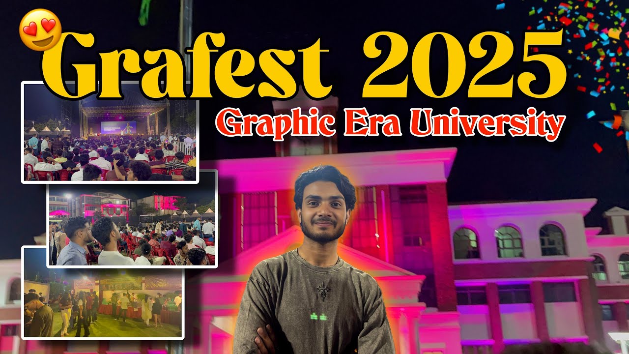 Graphic Era University Grafest Day-1 2025 || Graphic era university concert and Dj night Fest