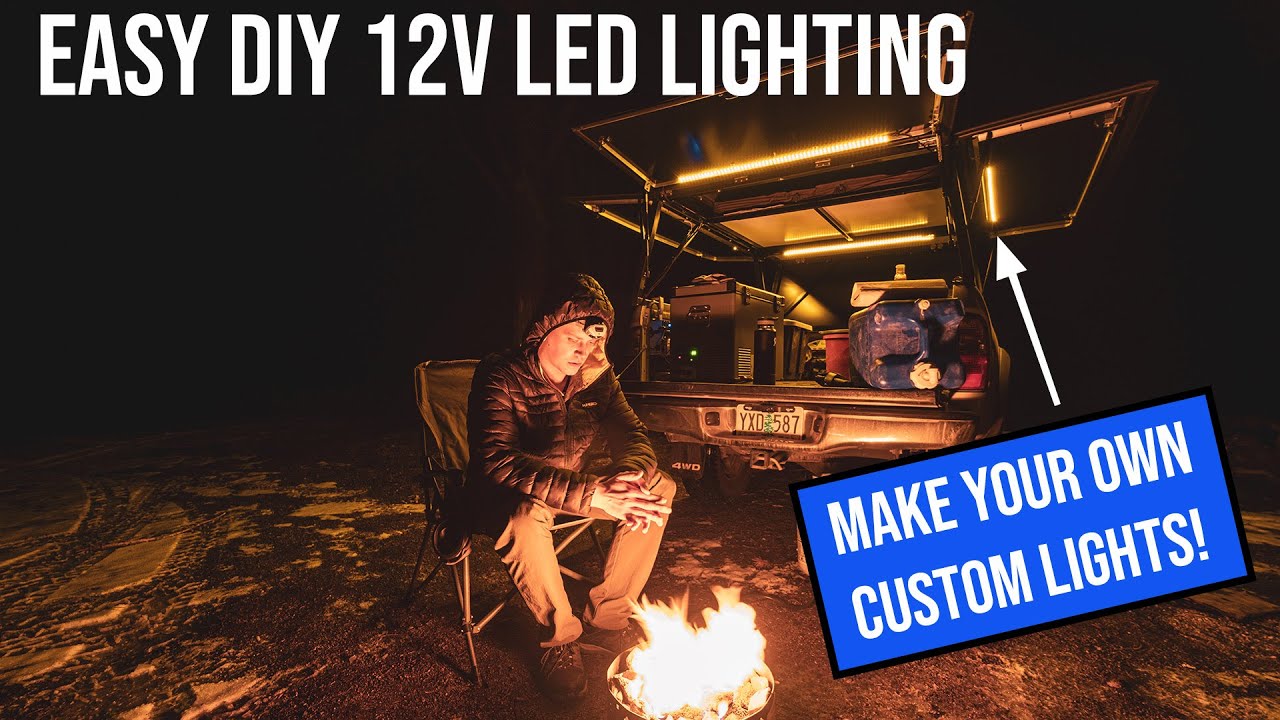 DIY 12v LED Lights - SUPER EASY - Under $60 - Camper/Canopy Lights