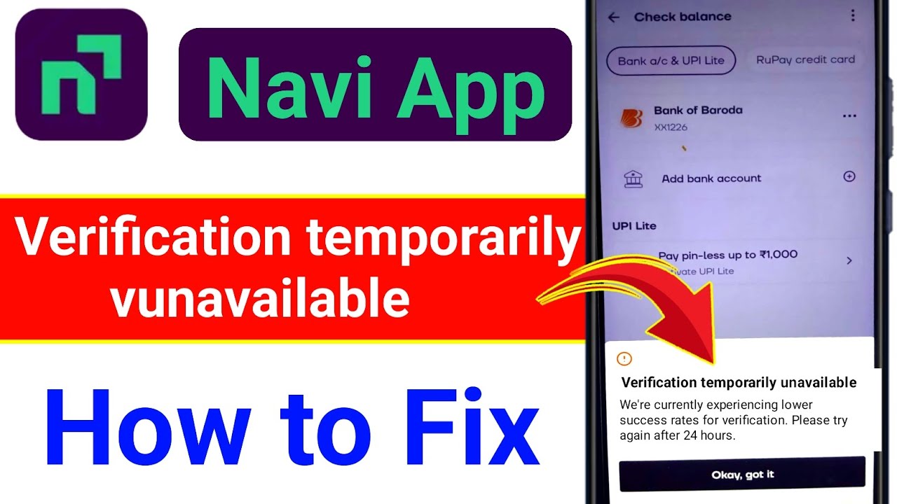 Navi App Verification Temporary Vunavailable | Navi App Verification Temporarily Vnavailable Problem