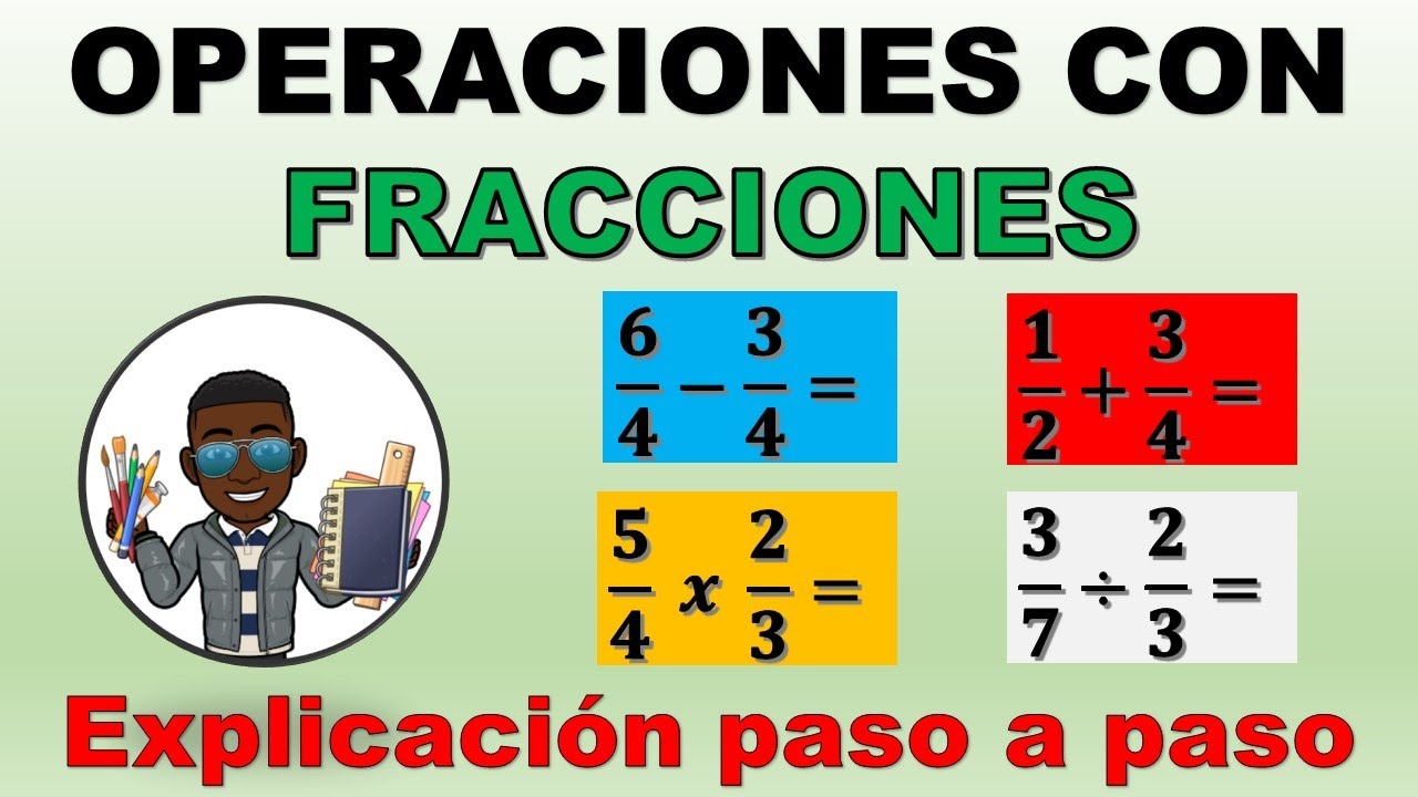 OPERACIONES CON FRACCIONES | SUMA, RESTA, MULTIPLICACION Y DIVISION