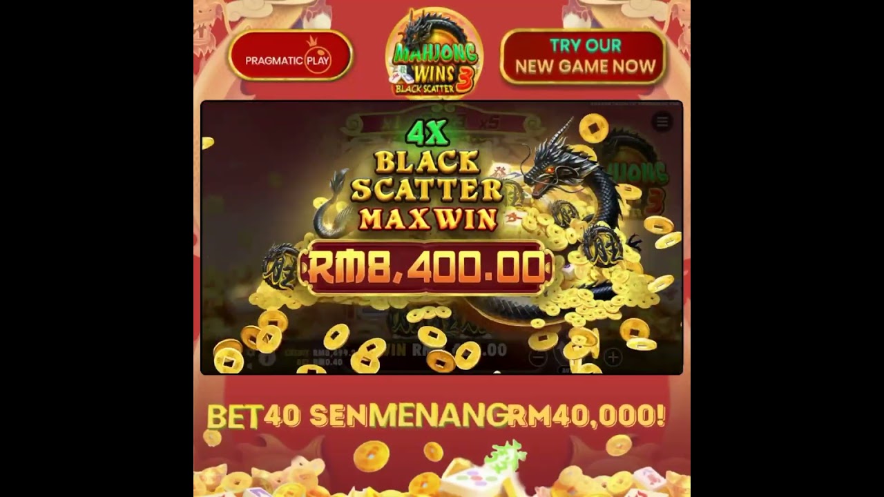 Mahjong win 3 Black scatters!!