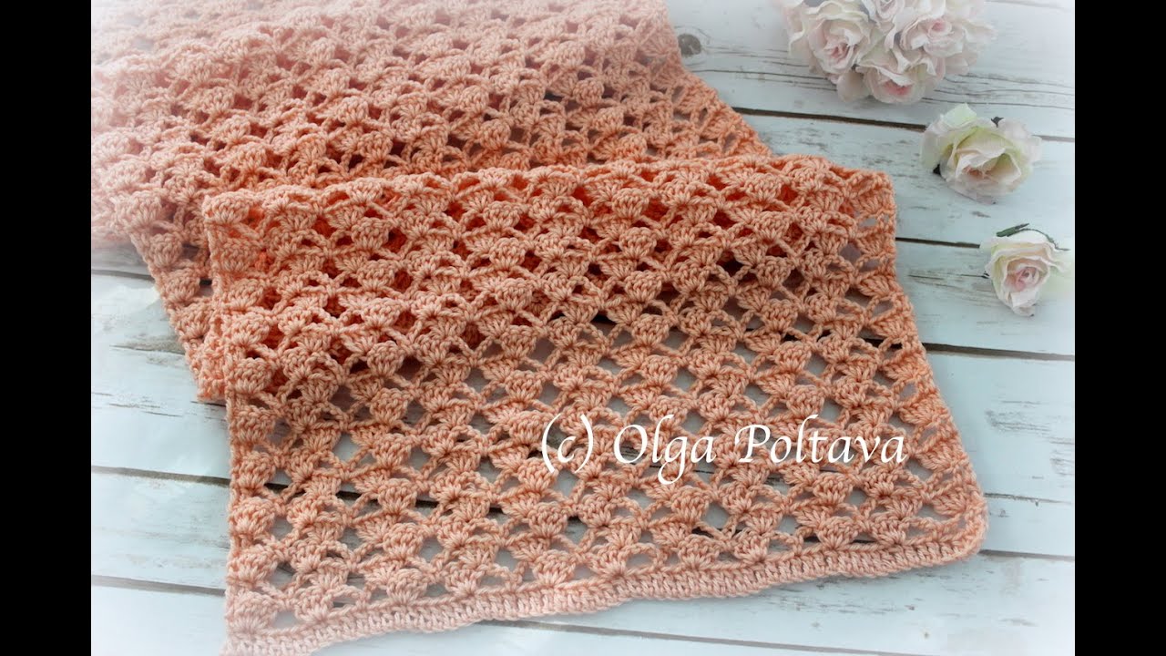 How to Crochet Lacy Scarf, Very Easy Pattern, Crochet Video Tutorial