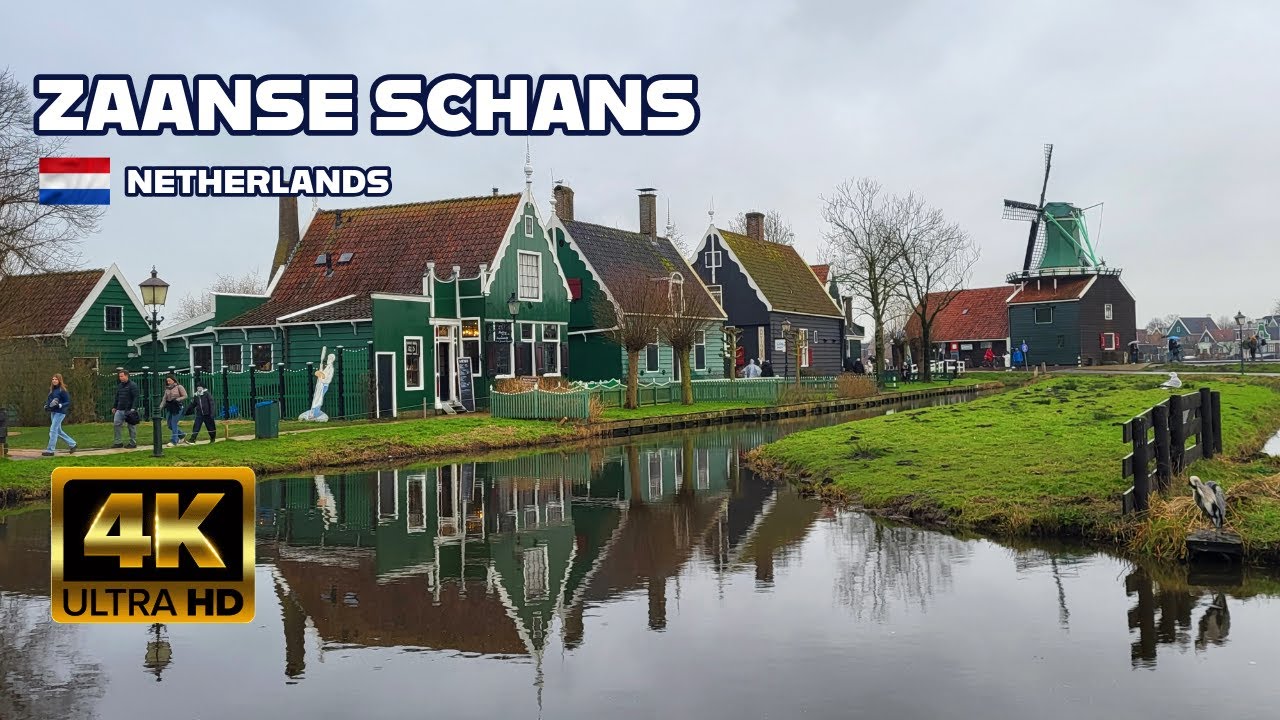 Zaanse Schans, Netherlands - Walking tour [4K video]