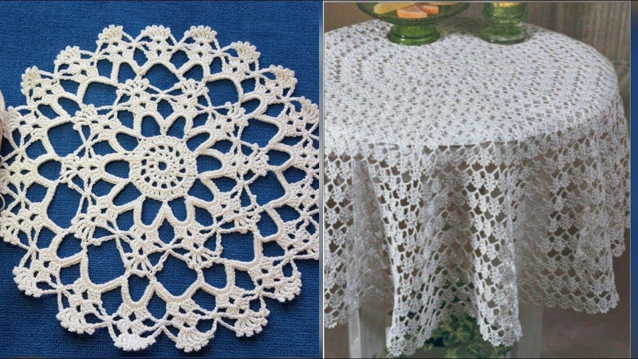 مفرش طاولة دائري سهل و مميز وممكن تكبيره بالكروشية الجزء ٢ crochet doily circle easy