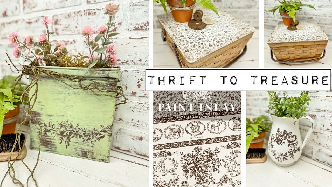 Upcycling Thrift Store Finds using the NEW IOD Paint Inlay