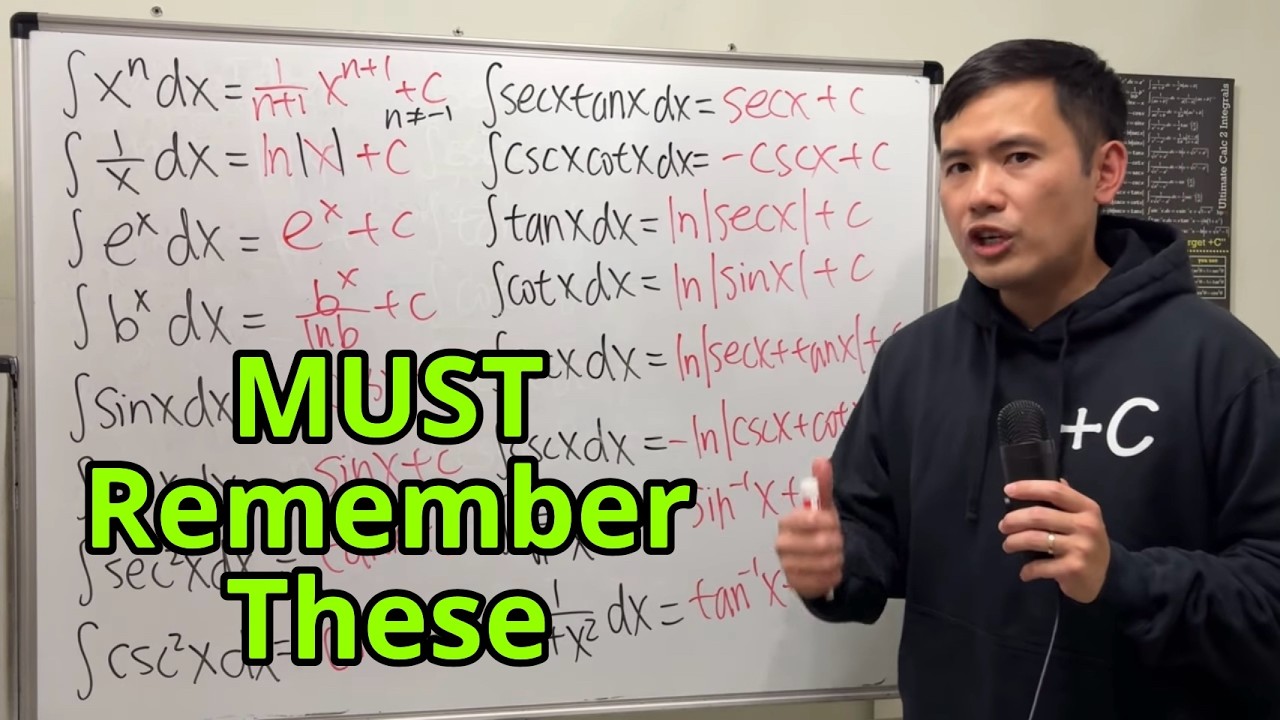 Remember these integrals for calculus 2
